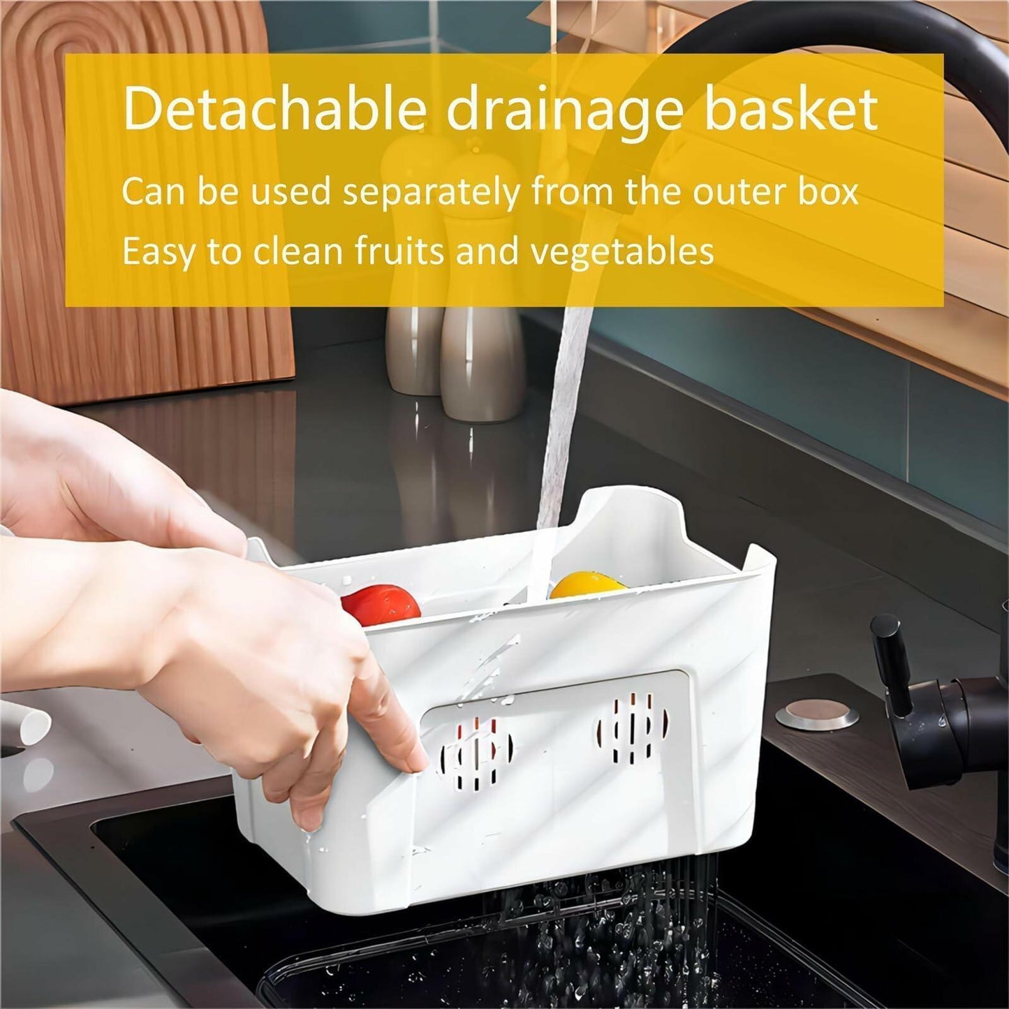 Fruit Containers 3-Count with Removable Colanders for Fridge Organizer