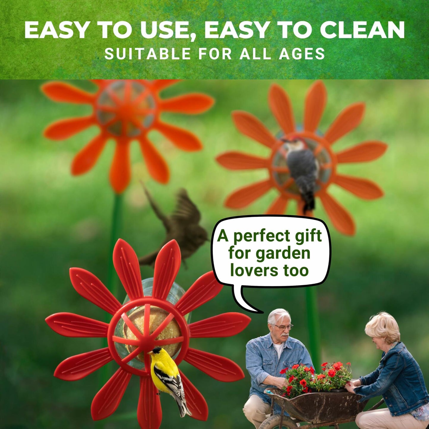 Nature Anywhere Fun Flowers Suet Feeder 3 Pack Outdoor Hanging Bird Feeder