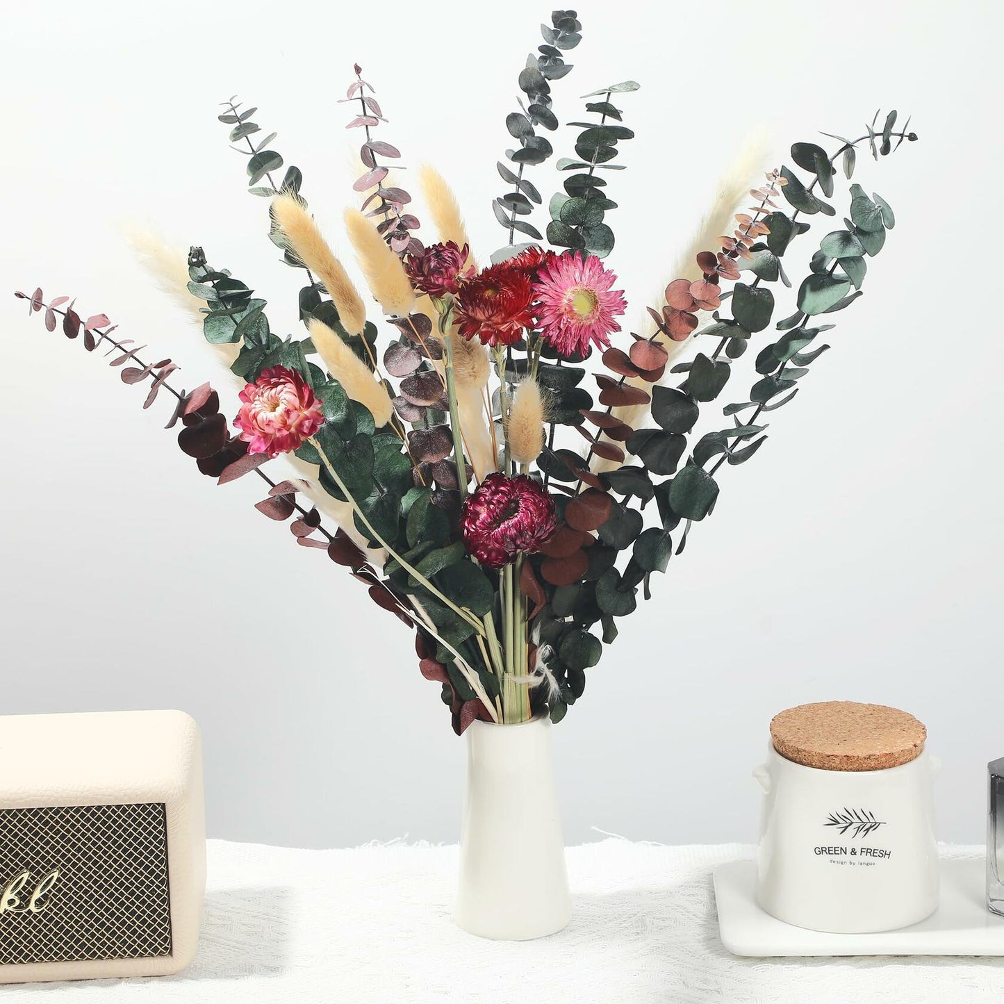 Natural Dried Flower Bouquet Fall Boho Pampas Grass Rustic Home Decor