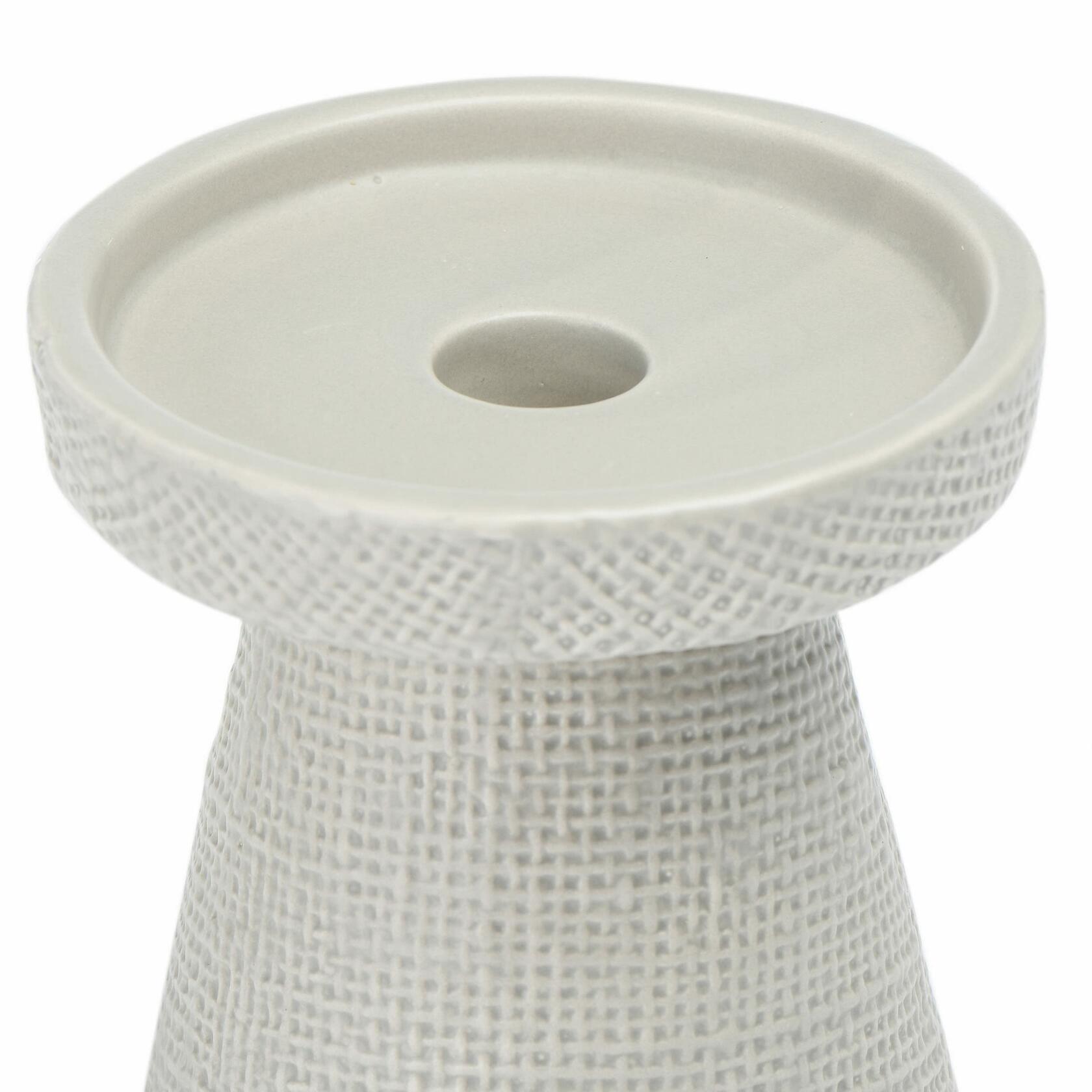 Main + Mesa Stoneware Pillar & Taper Candle Holders Set of 2 Black