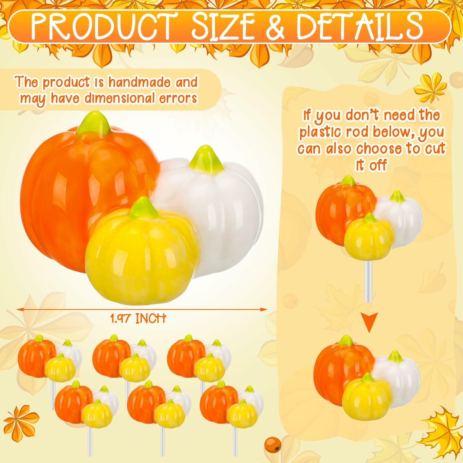 Dandat 6 Pcs Mini Turkey Plates Hand Painted Ceramics Pumpkin Decor