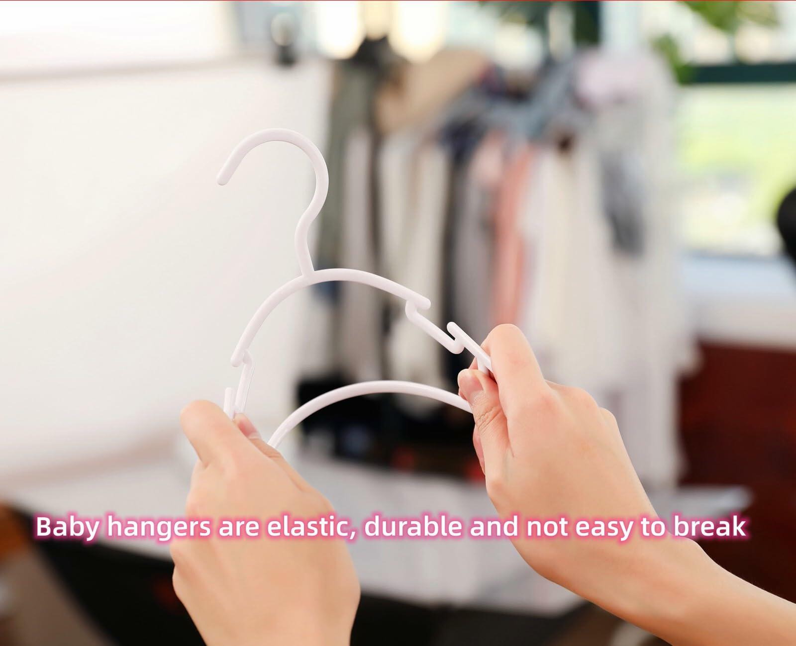 VIIBASE Baby Nursery Closet Hangers Ultra-Thin Plastic White 20 Pack