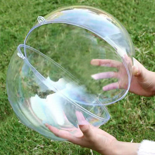 7Queen 2PCS 200mm Clear Plastic Fillable Christmas Ornaments Shatterproof