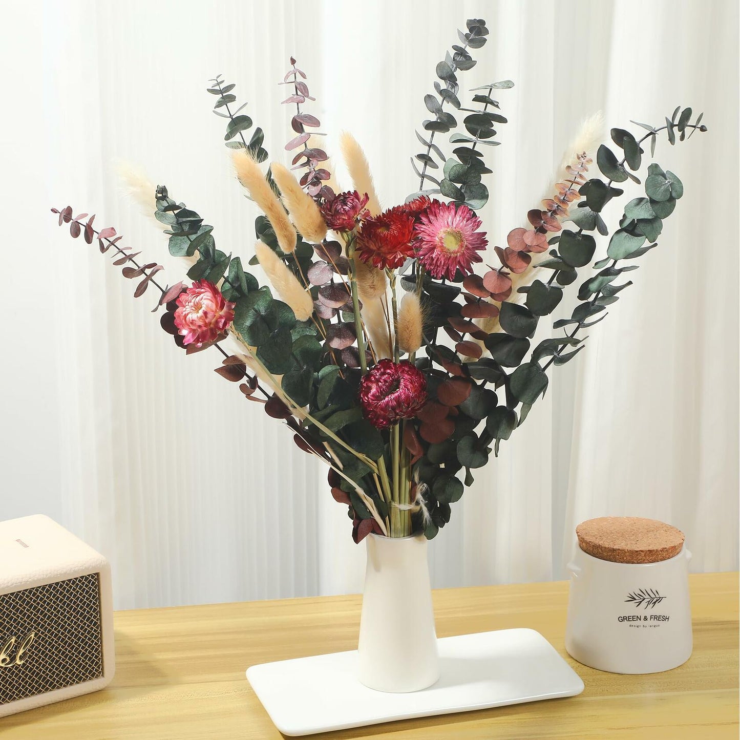 Natural Dried Flower Bouquet Fall Boho Pampas Grass Rustic Home Decor