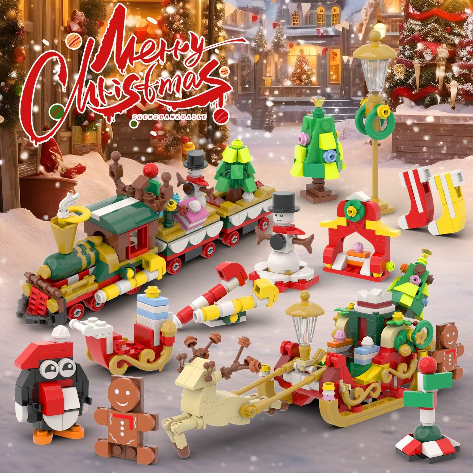 Christmas 2024 Blind Box Blocks 24-Day Countdown Calendar Kids 8-12