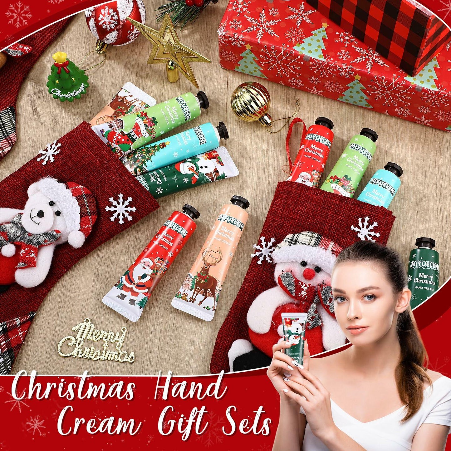 Dansib 12 Pc Christmas Hand Cream Set Moisturizing Travel Size Gift Women