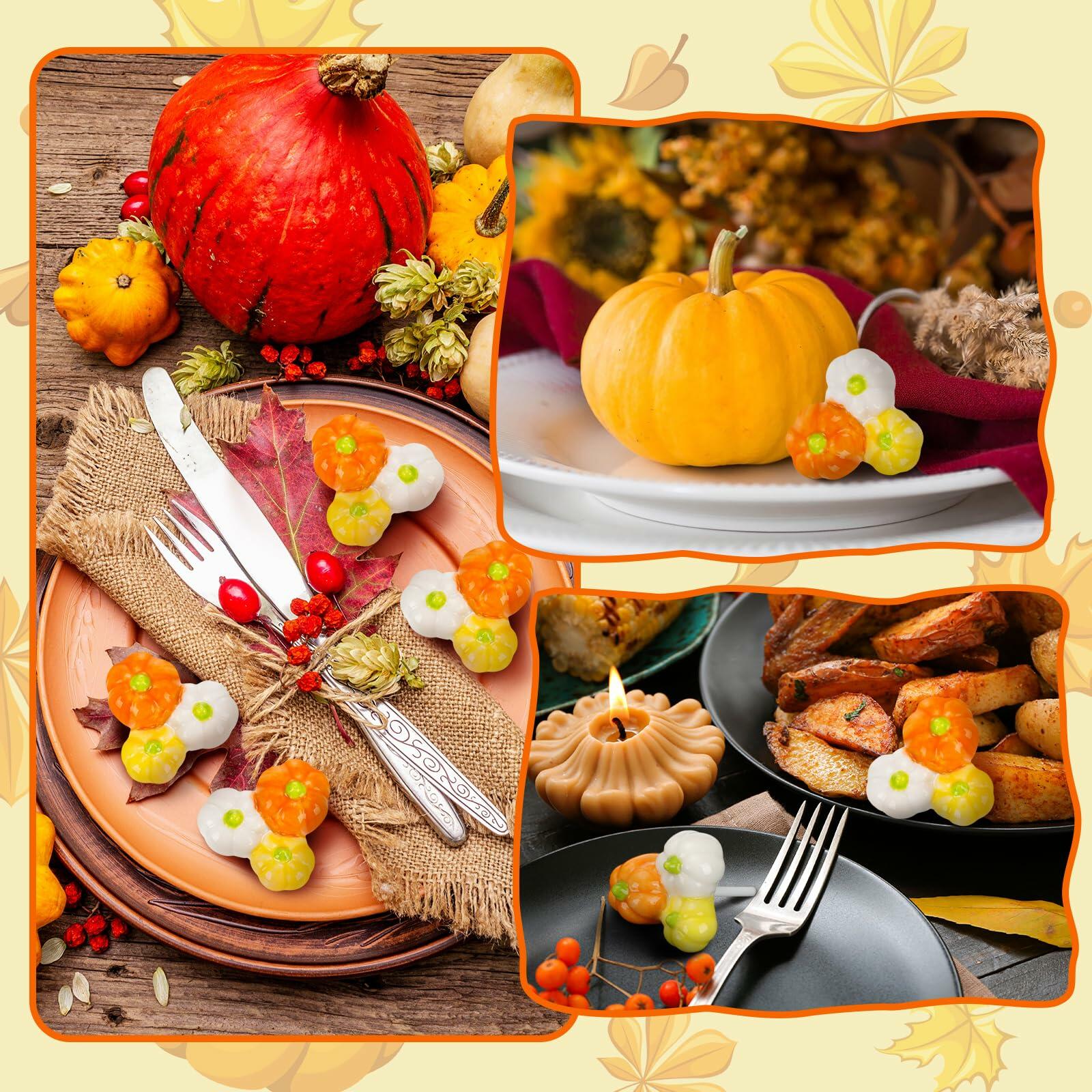 Dandat 6 Pcs Mini Turkey Plates Hand Painted Ceramics Pumpkin Decor