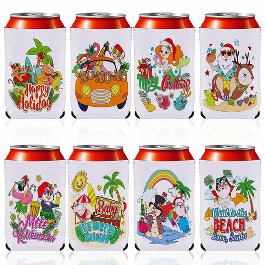 HOWAF 8pcs Christmas Coloring Crafts Sleeves for Kids Tropical Fun