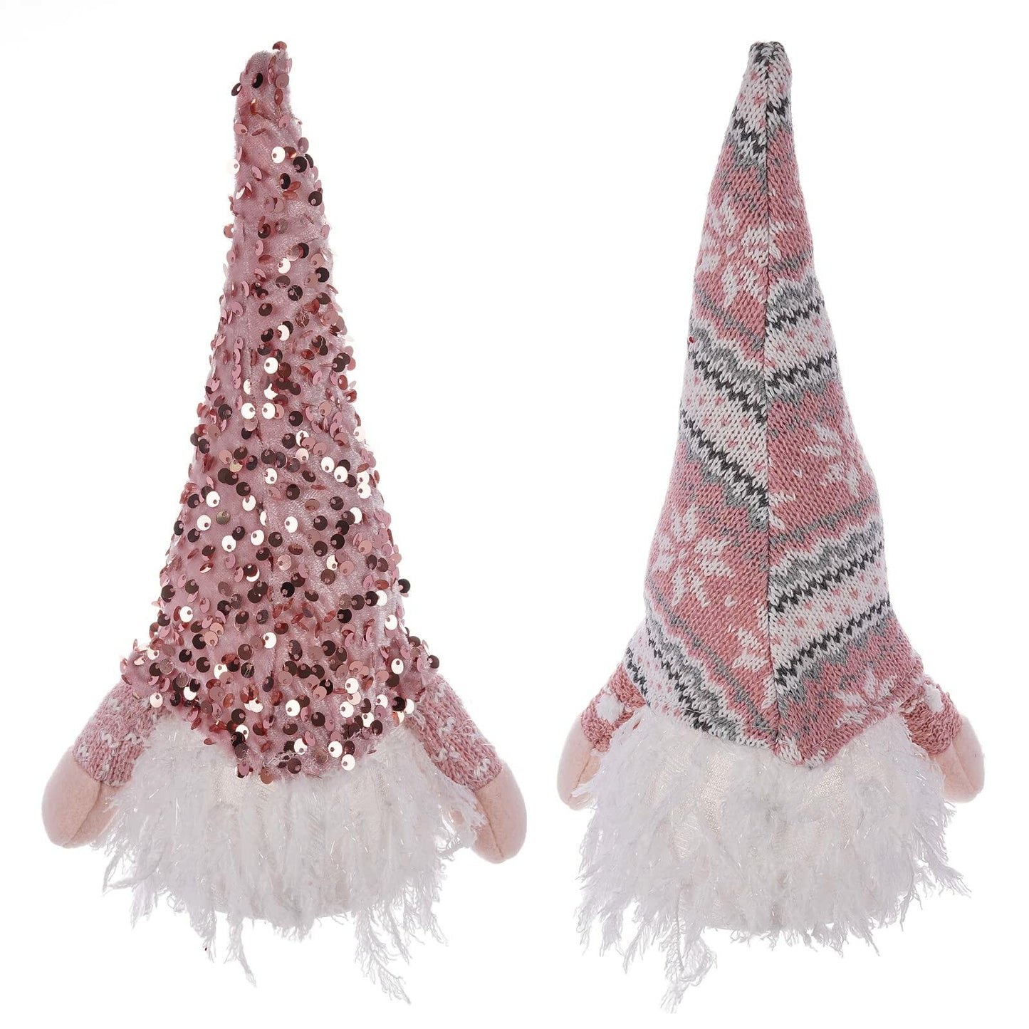USILAND 2-Pack Pink Lighted Sequin Tabletop Decorations Handmade