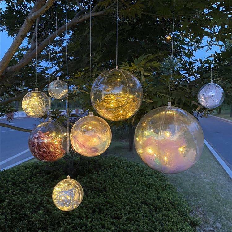 10PCS 120MM Clear Plastic Fillable Baubles Ornaments DIY Xmas Decor