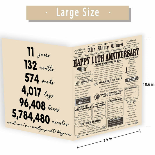YiKaLus 14th Anniversary Card Gift Vintage Ivory Wedding Decoration