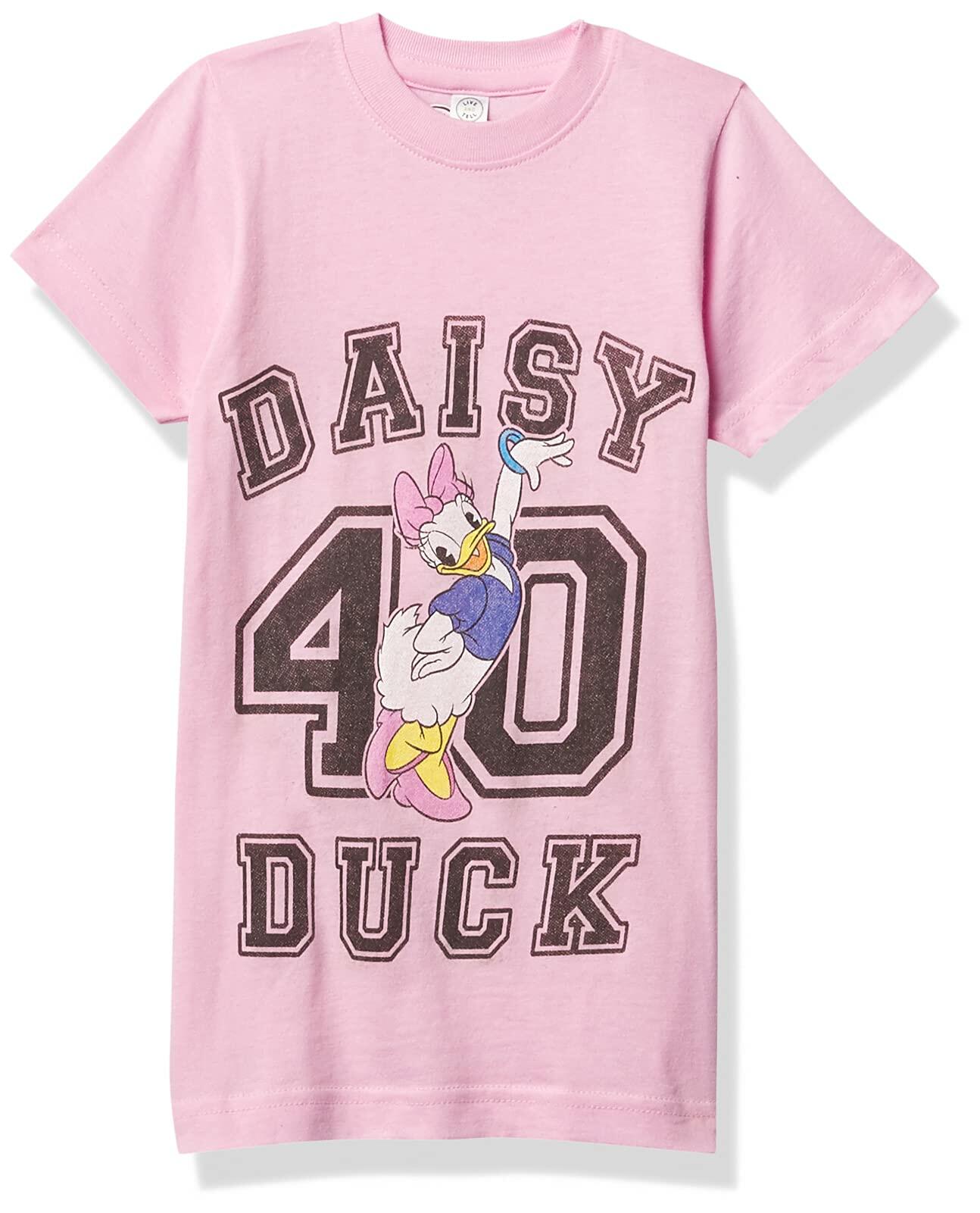 Disney Daisy Duck Girls Light Pink Solid Crew Tee Shirt XL