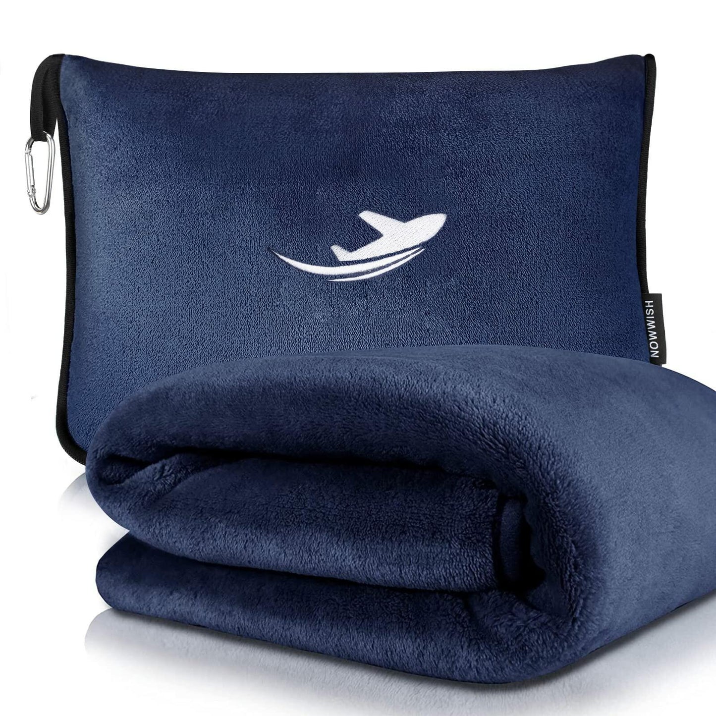 NOWWISH Travel Blanket 2-in-1 Pillow Compact Soft with Bag Premium Soft
