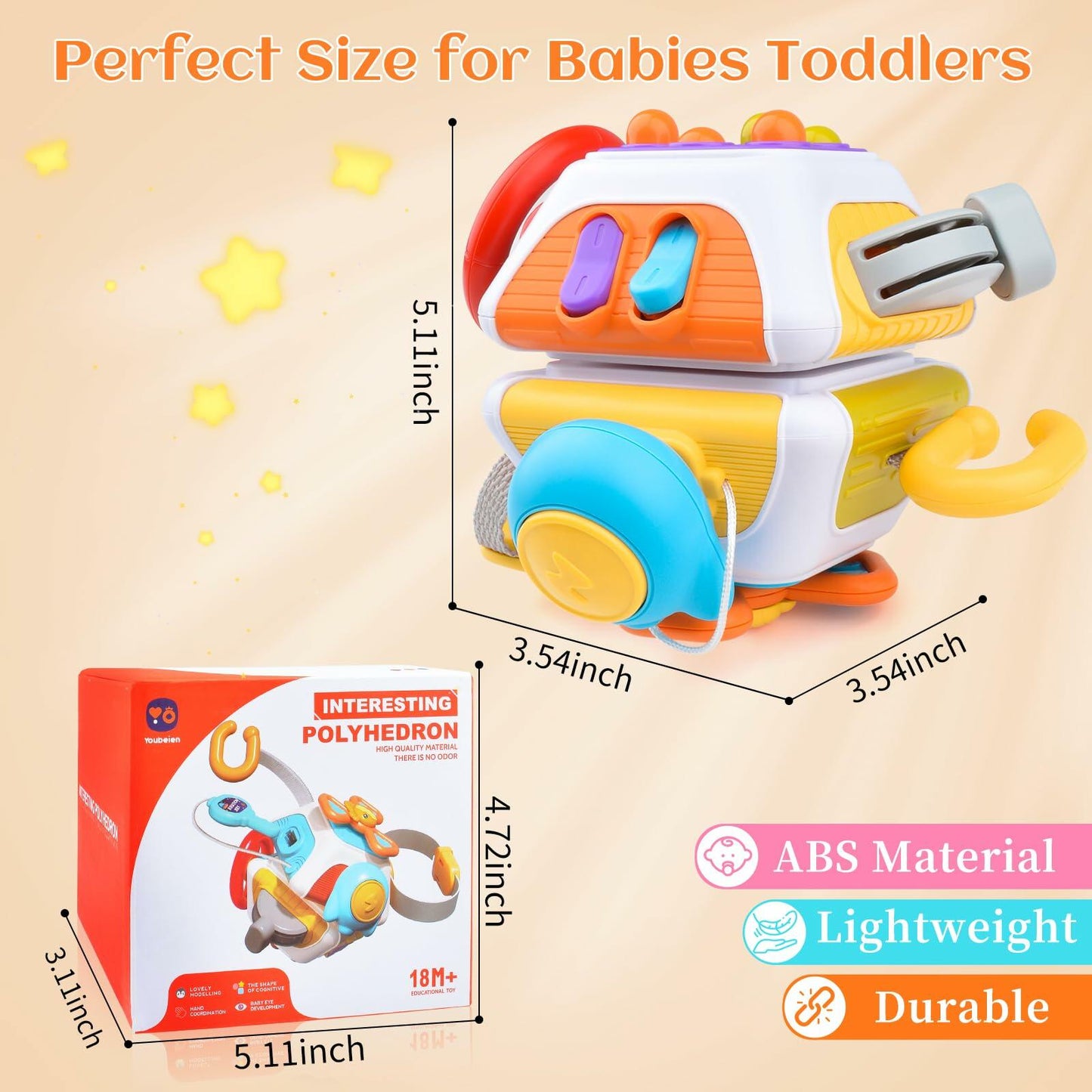 Montessori Busy Cube Sensory Toddler Toy Educational Activity Age 2-4