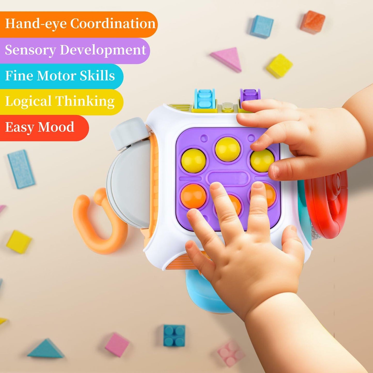 Montessori Busy Cube Sensory Toddler Toy Educational Activity Age 2-4