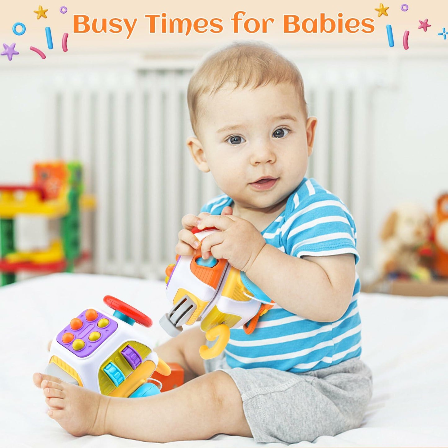 Montessori Busy Cube Sensory Toddler Toy Educational Activity Age 2-4