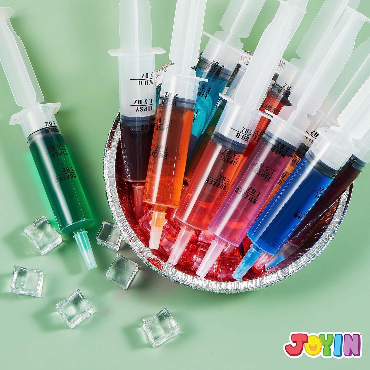 JOYIN 25-Pack 60ml Plastic Syringes with Easy-Grip Caps Reusable Tubes