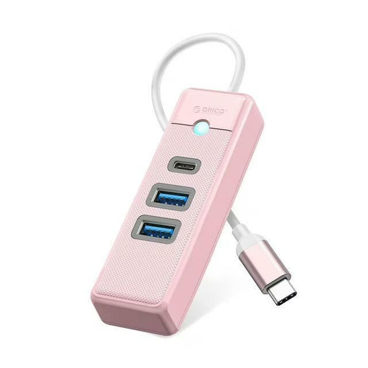 ORICO USB C Hub 3 Ports USB 3.1 to USB 3.0 Adapter Pink with 0.5ft Cable
