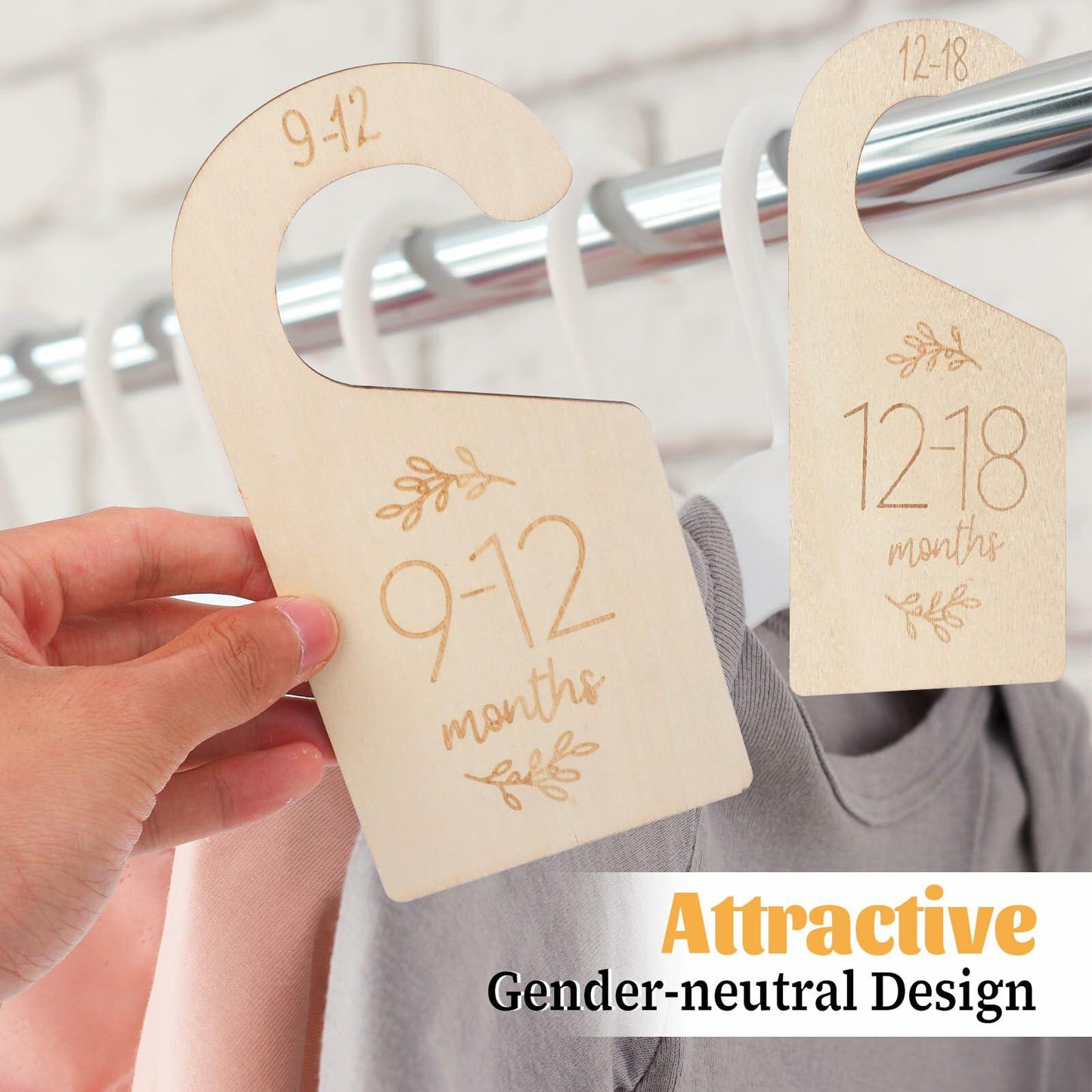 Qianyu Baby Closet Dividers Wooden Double-Sided Organizer Set of 7