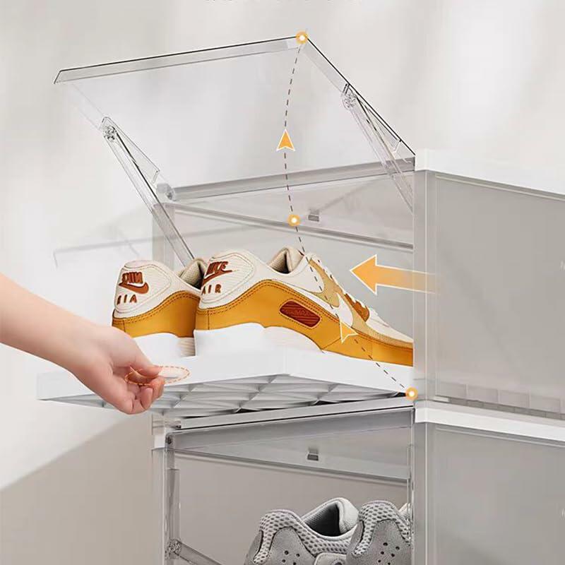 HeywoodCabin 2 Pack Clear Stackable Storage Boxes Organizer with Sliding Tray