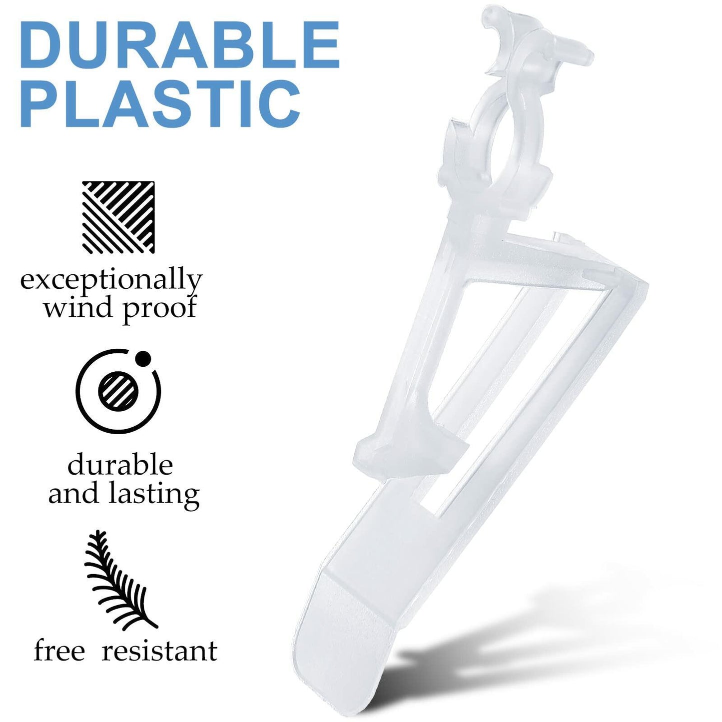 Queekay 30 Pack Clear Christmas Light Clips Universal Outdoor Gutter Shingle