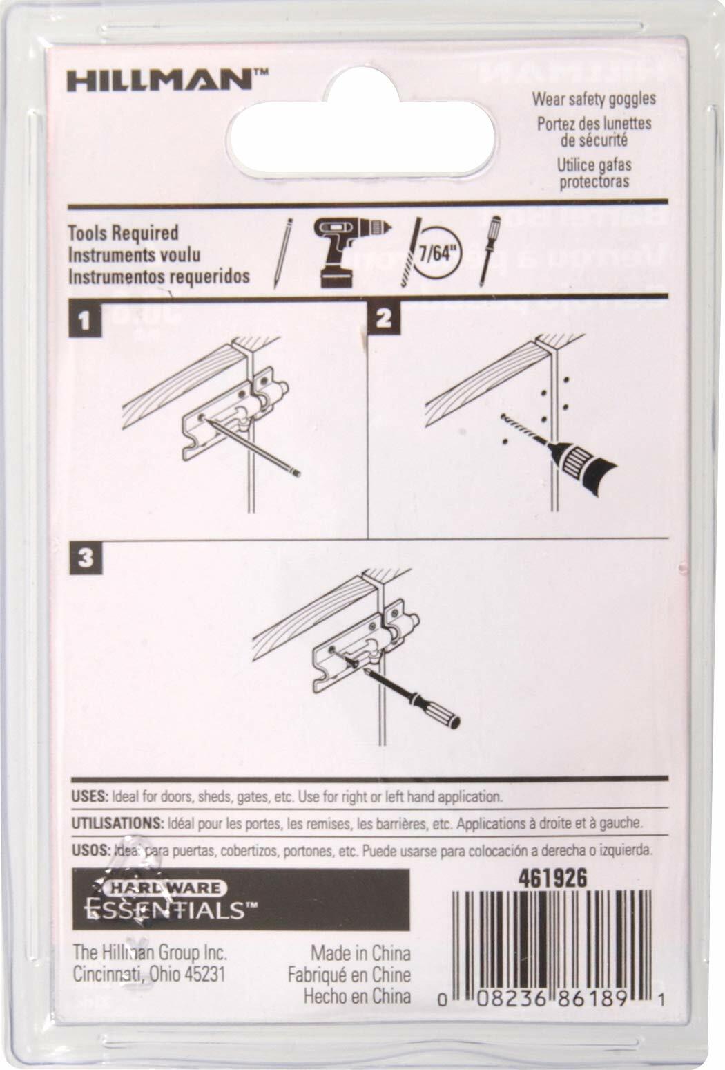 Hillman Hardware Essentials Barrel Bolt Zinc-Plated 2"