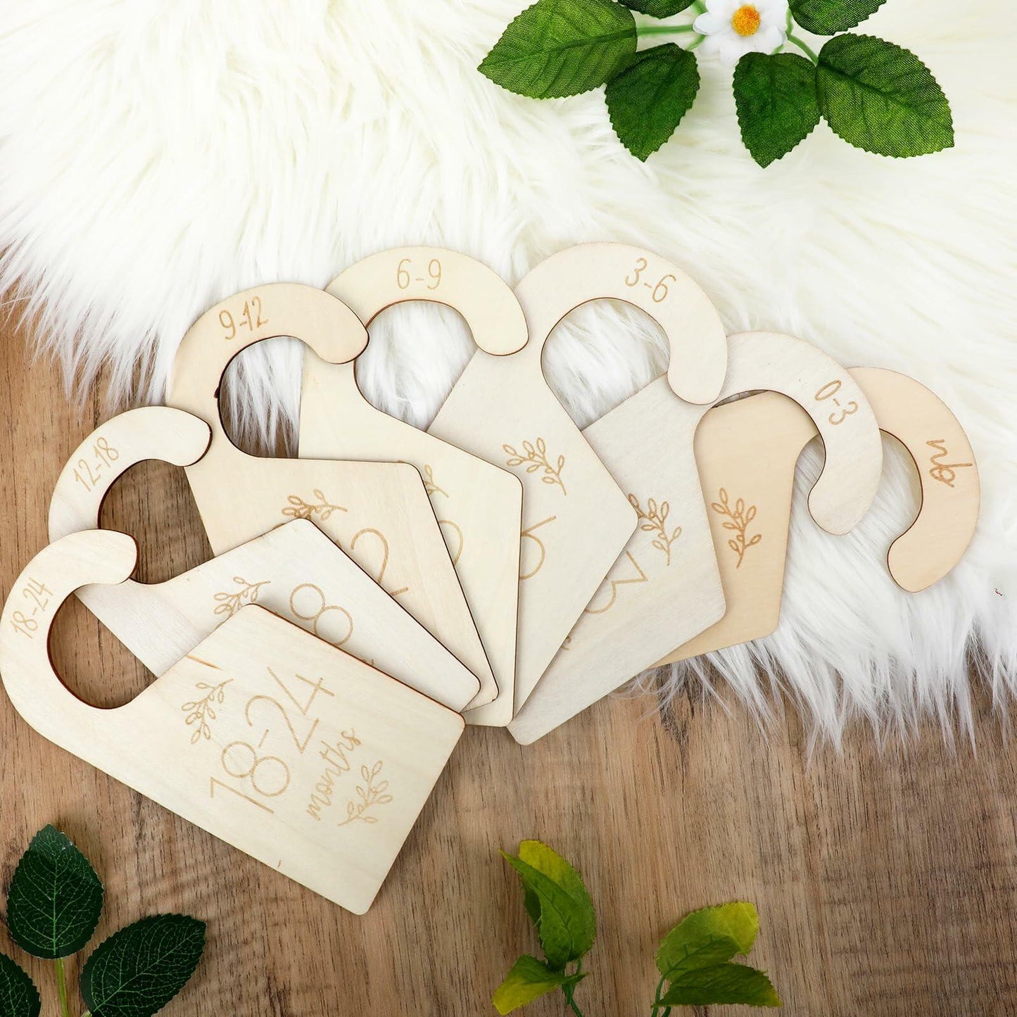 Qianyu Baby Closet Dividers Wooden Double-Sided Organizer Set of 7