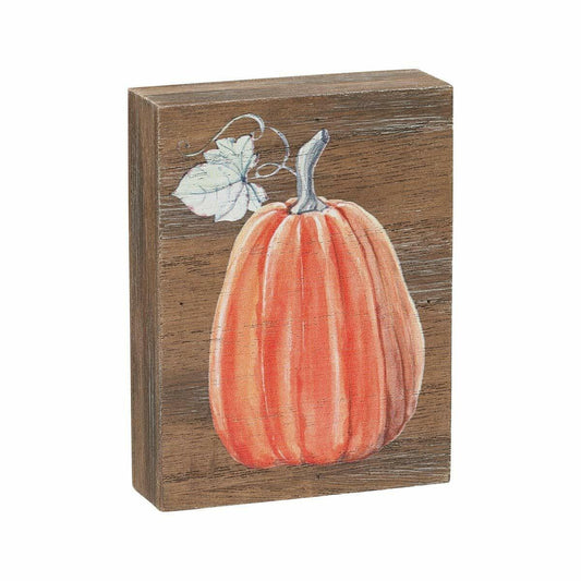 Collins Mini Fall Wood Block Sign Tall Pumpkin Rustic Decor
