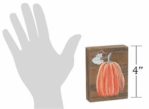 Collins Mini Fall Wood Block Sign Tall Pumpkin Rustic Decor