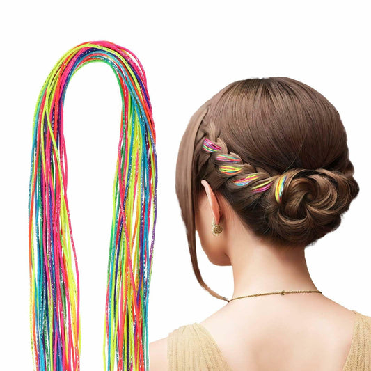 Dimeho 30pcs Hair Wrap String Braiding Hair Tie Band Bright Silver