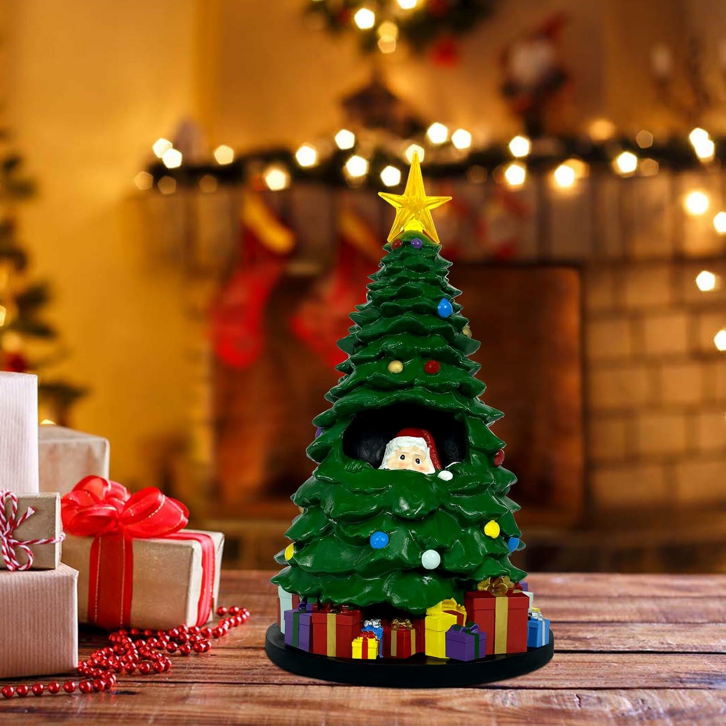 EVOLUX Mini Christmas Tree 2FT with Lights Ornaments Star Tabletop Decor