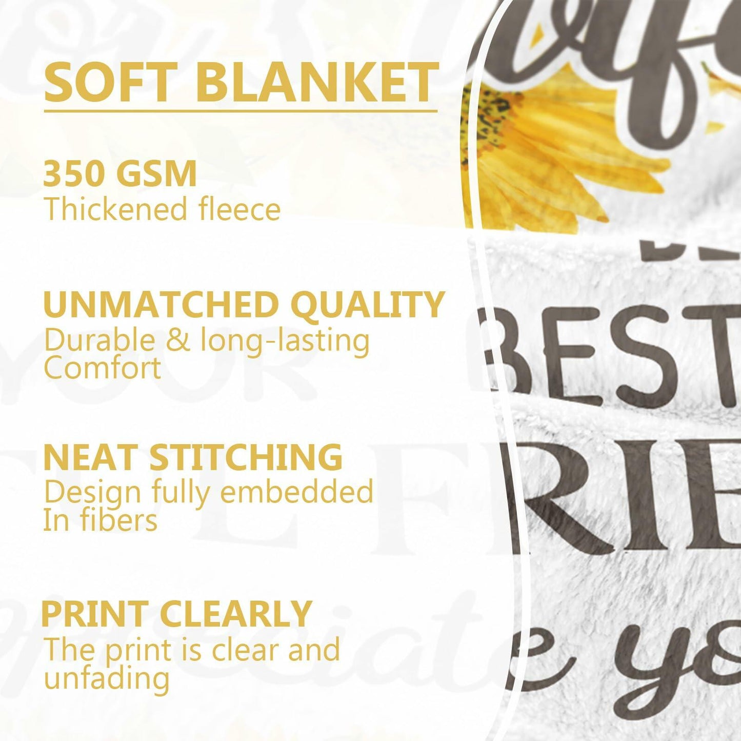 JTUOW Sunflower Blanket Pastor Appreciation Christian Gift 60x50
