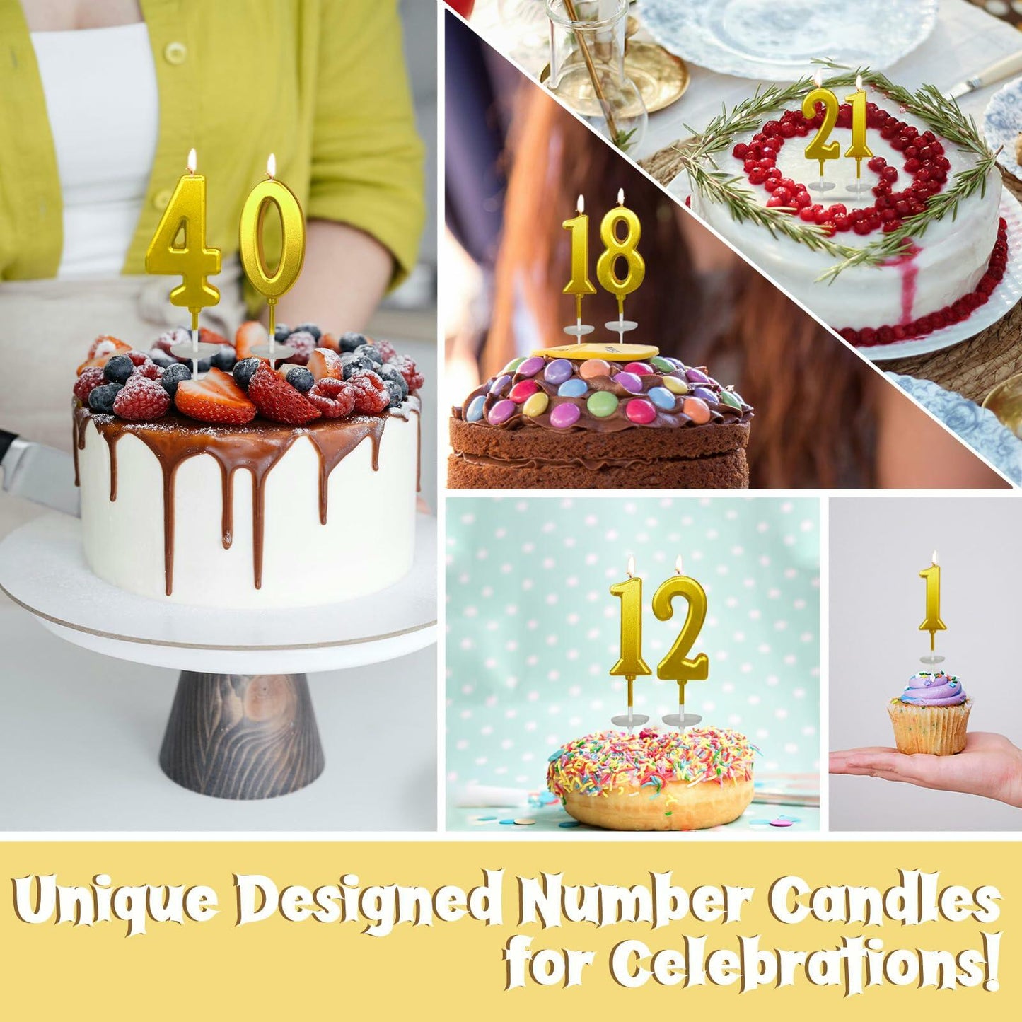 wusiyork Number 6 Birthday Candle Cake Decoration 1pc