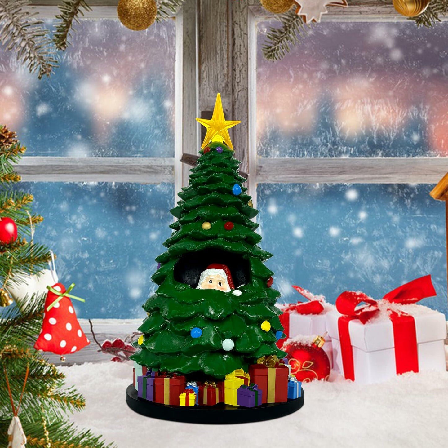 EVOLUX Mini Christmas Tree 2FT with Lights Ornaments Star Tabletop Decor