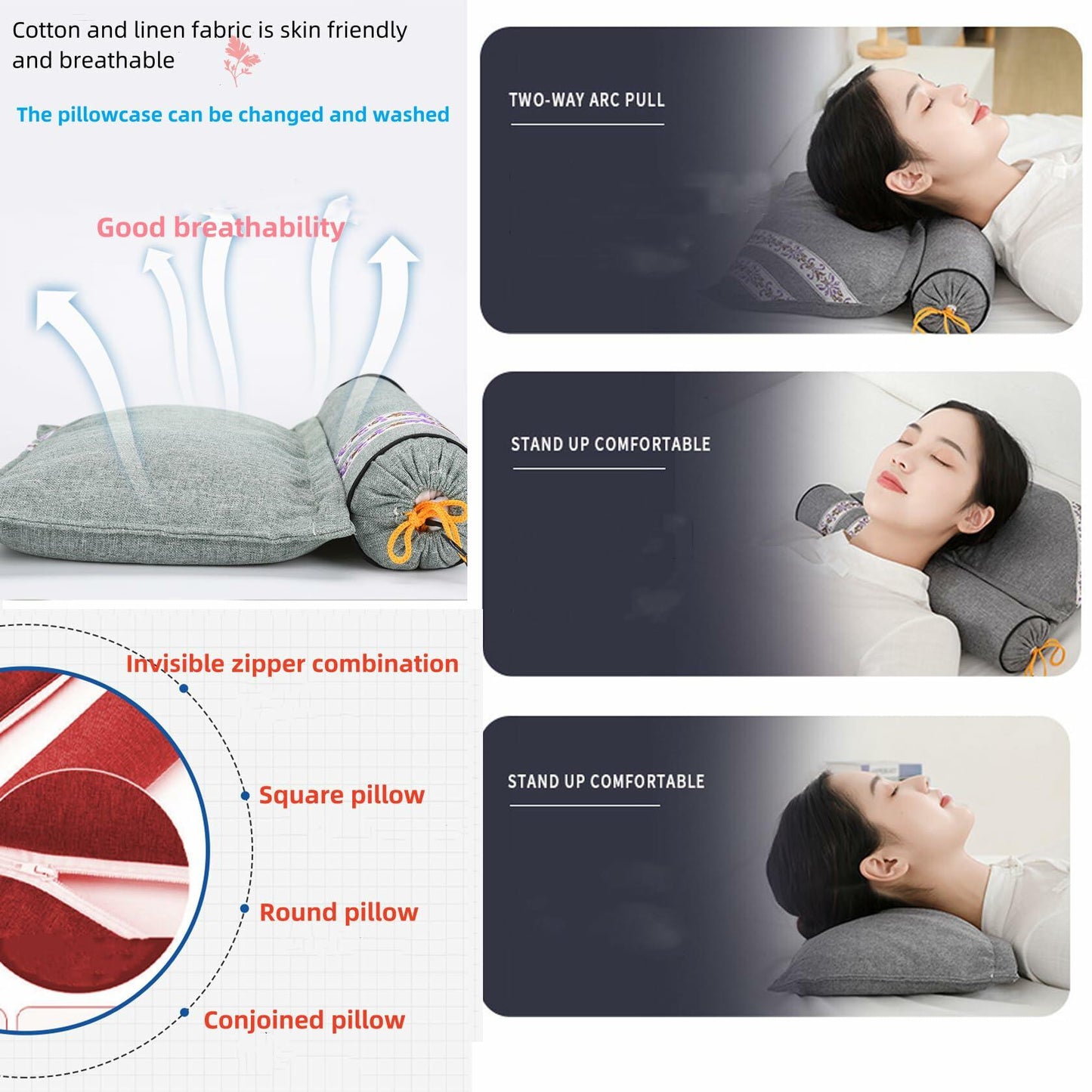 APSWUDR Cervical Traction Pillow ZT2-01 Green 17x13in 1P