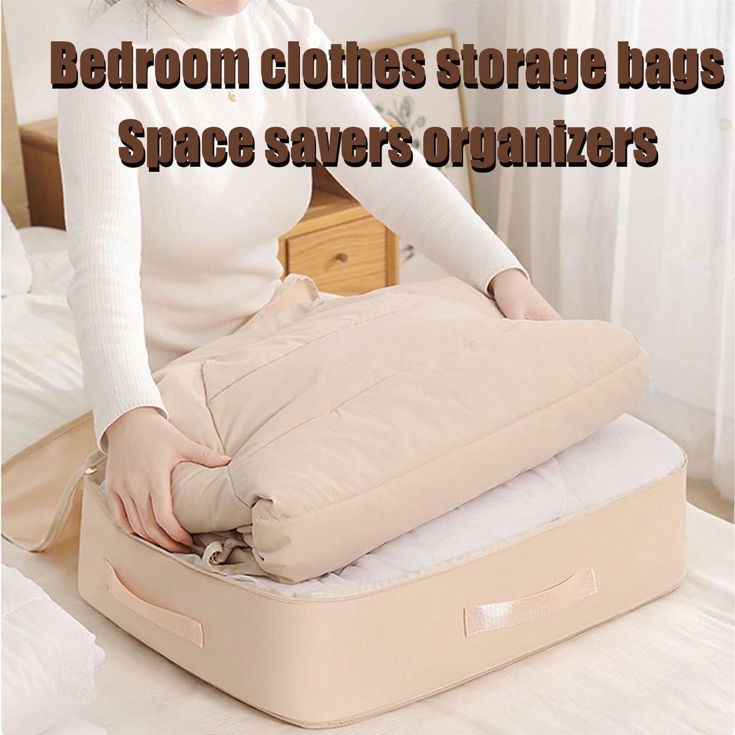 Ultra Space Saving Self Compression Organizer Bag Pink XL 54x42x60cm Size XL