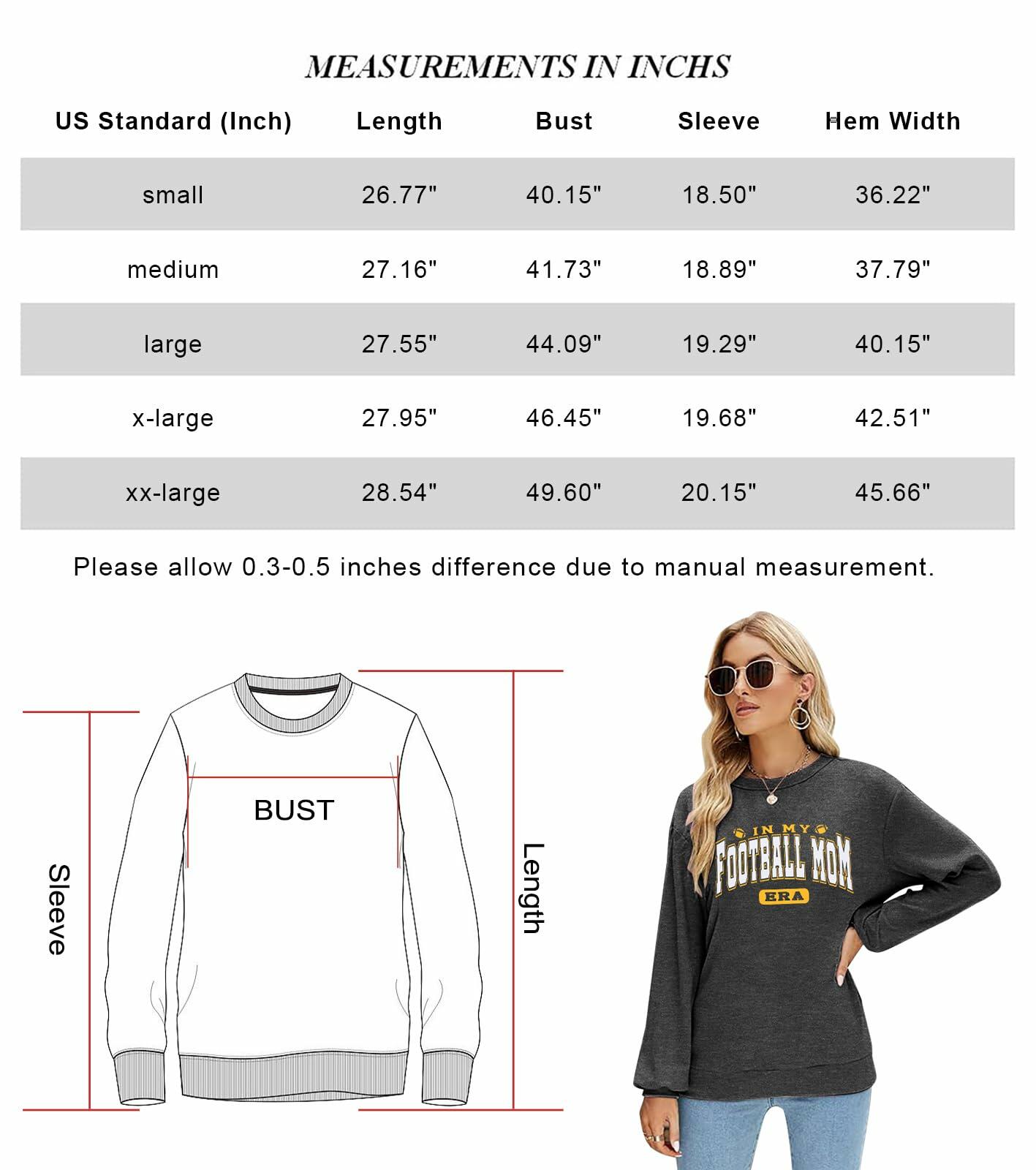 BANGELY Women's Football Mom Sweatshirt Crewneck Long Sleeve Dark Grey - XXL