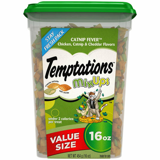 BestBy04/26 TEMPTATIONS MixUps Catnip Fever Cat Treats Crunchy & Soft 16oz