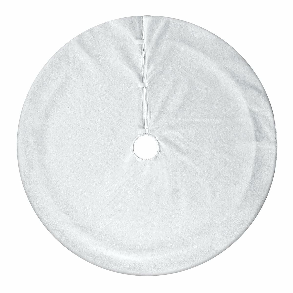 USILAND Christmas Tree Skirt White Faux Fur Rhombus Texture Size 32