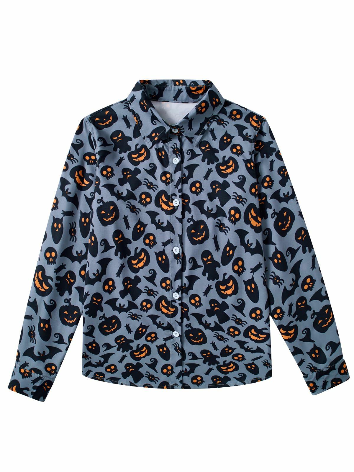 Halloween Boys Pumpkin Long Sleeve Shirt Size 10