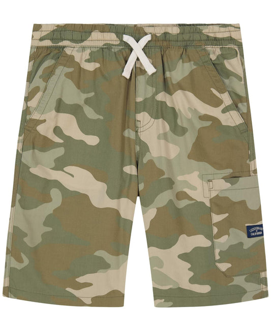 Lucky Brand Boys Pull-On Cargo Shorts Tea Camo Drawstring Size 6