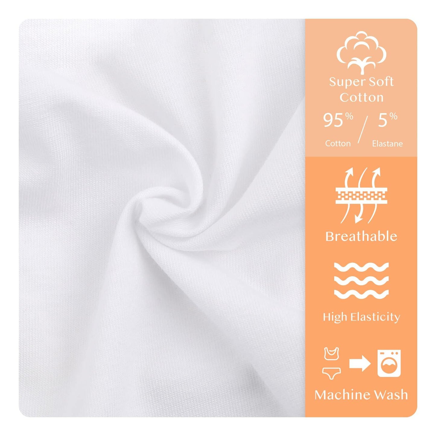 Donella Teen Girls 5 Pack Mid Rise Soft Cotton Bikini Panties White Size 12-13