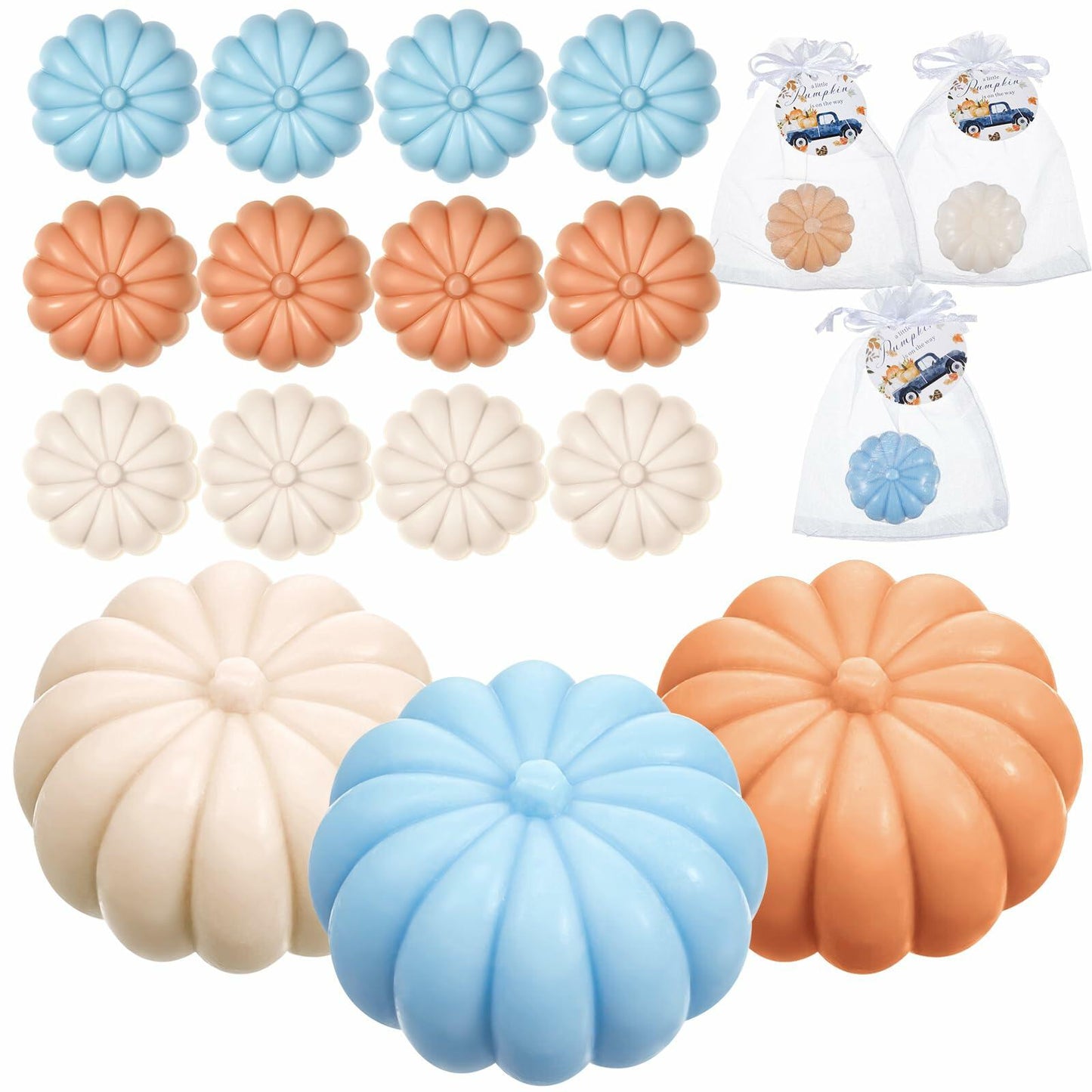 Maxcheck 12 Sets Pumpkin Soap Favors Boy Blue Baby Shower Thanksgiving