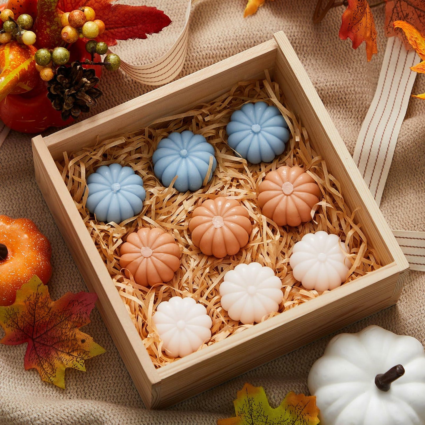 Maxcheck 12 Sets Pumpkin Soap Favors Boy Blue Baby Shower Thanksgiving