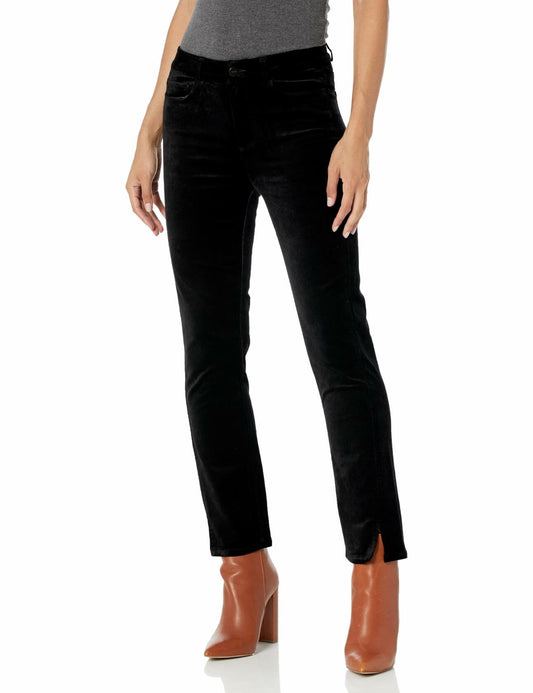 PAIGE Cindy Twisted Seam Slit Jeans Black Overdye Size 23