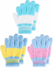 EBOOT Kids Full Finger Knitted Winter Gloves Mittens Color Set 5 Size 1-3, 3