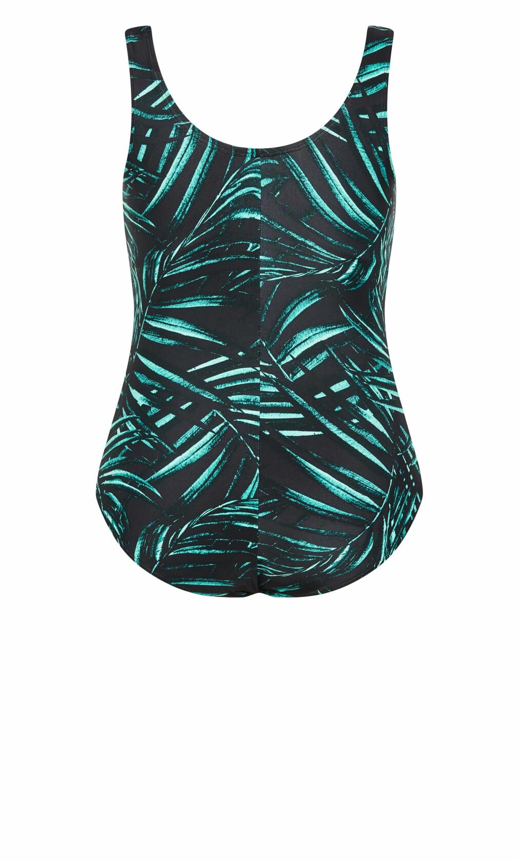 EVANS Women's Tropics 1 Piece Swimwear Aqua Print Size 26