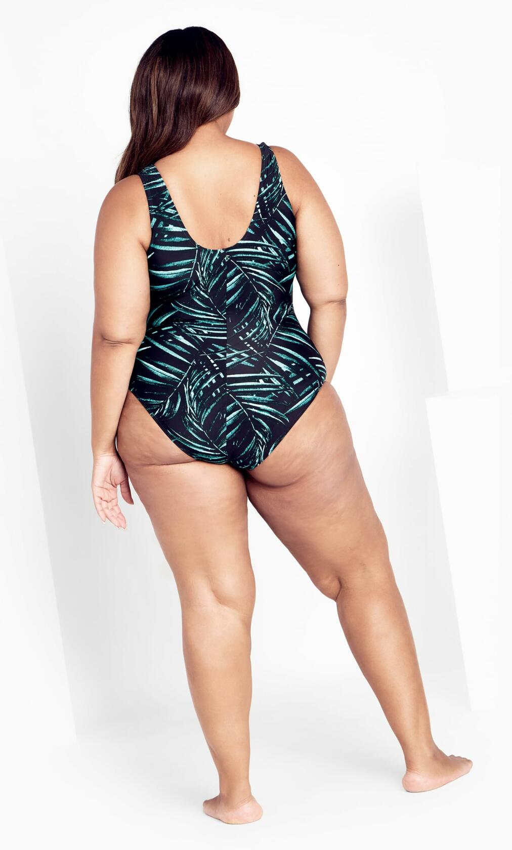 EVANS Women's Tropics 1 Piece Swimwear Aqua Print Size 26