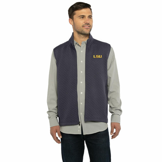 Vantage Apparel LSU Tigers Quilted Vest Full Zip Size S