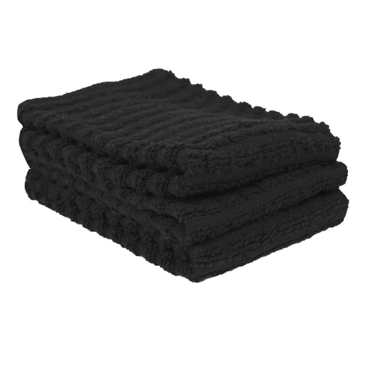 Ritz Royale 3-Pack Black Terry Cotton Kitchen Dish Cloths 13.75x12